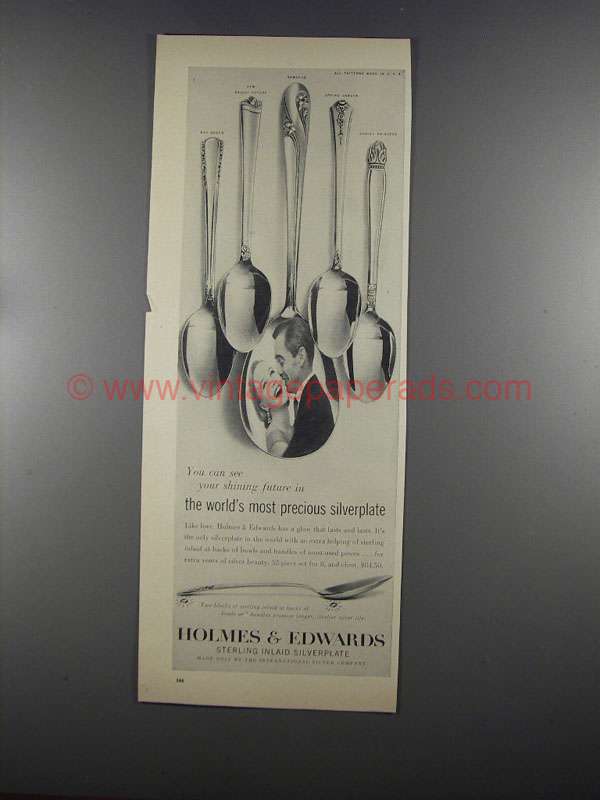 1955 Holmes & Edwards Silver Ad - May Queen, Romance