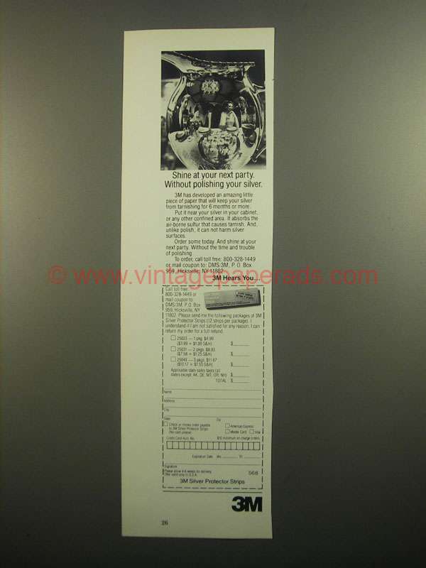 1984 3M Silver Protetor Strips Ad - Shine at Next Party
